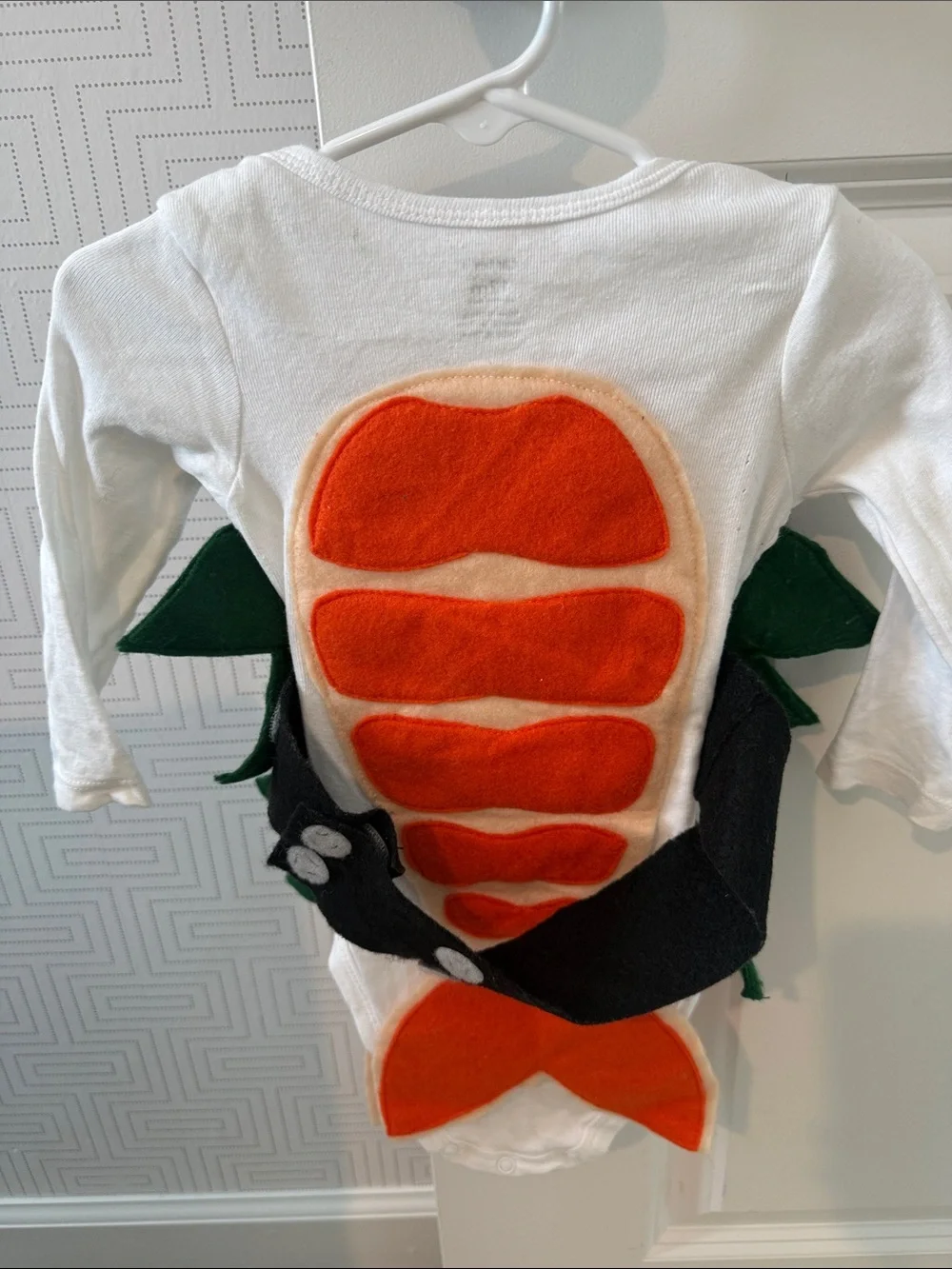 Baby White Sushi Custom Costume with Felt Accents - Picture 3 of 3